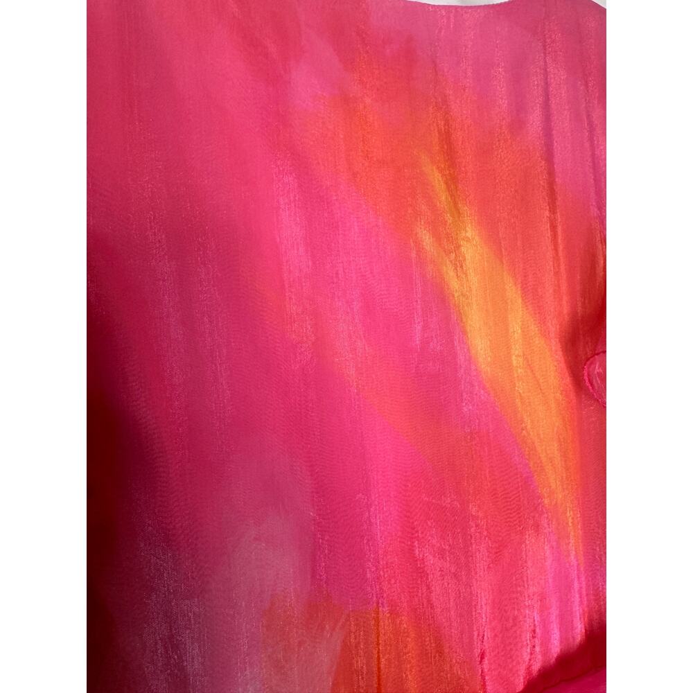 Hutch Anthropologie Watercolor Wrap Maxi Dress Pink Coral Yellow Small NWT - Picture 15 of 16
